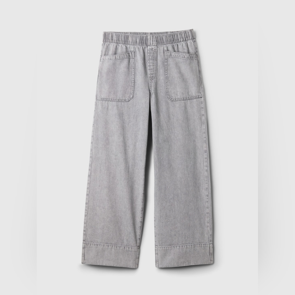 Womans Gap Factory NWT Grey High Rise, Wide Leg Elastic Waist Jeans